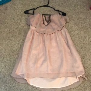 Strapless blush dress